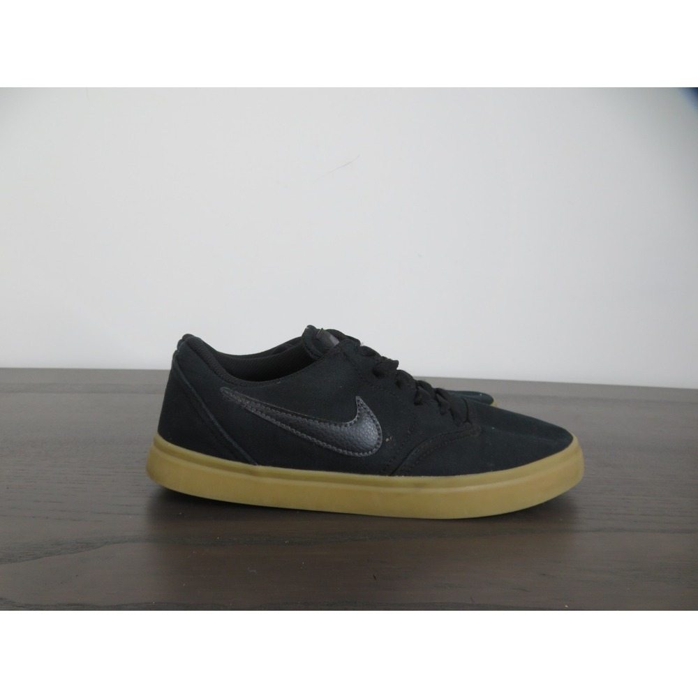 Nike SB Check Canvas Shoes Youth 7Y Boys Black Skateboarding Sneakers 905373-006